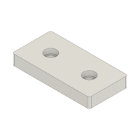 32-4590WS-0 MODULAR SOLUTIONS FOOT & CASTER CONNECTING PLATE<BR>45MM X 90MM FLAT NO HOLES, SOLID ALUMINUM